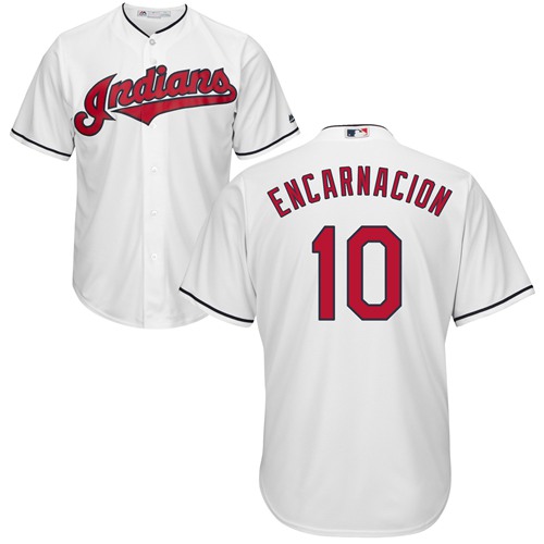 القهوة والسيروتونين Indians #10 Edwin Encarnacion White New Cool Base Stitched MLB Jersey القهوة والسيروتونين