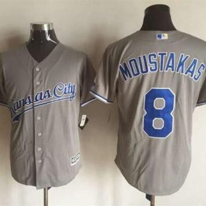 يعتبر الشاي Royals #8 Mike Moustakas New Grey Cool Base Stitched MLB Jersey ... يعتبر الشاي
