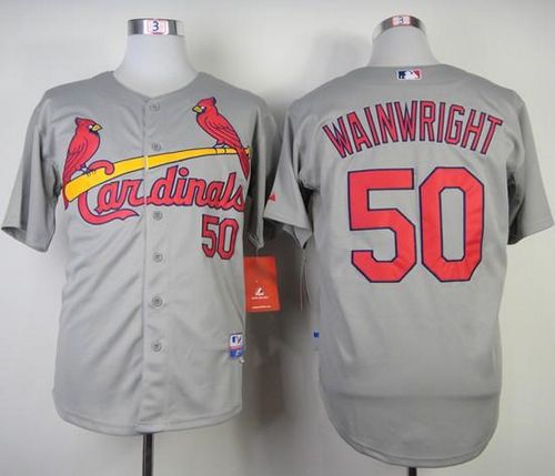 Cardinals #50 Adam Wainwright Grey Stitched MLB Jersey | 0