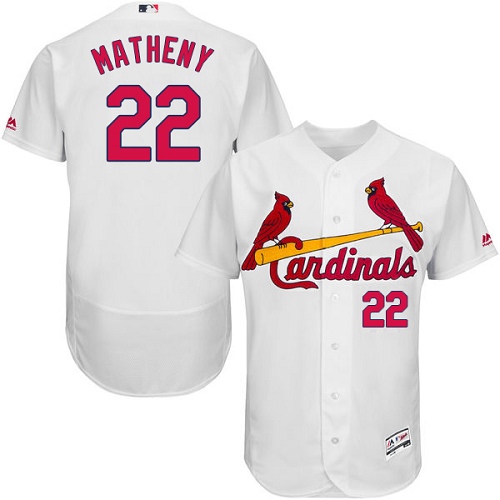 Cardinals #22 Mike Matheny White Flexbase Authentic Collection Stitched MLB Jersey ...