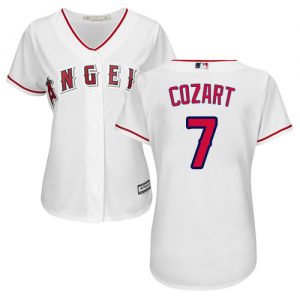 جوفيال Angels #7 Zack Cozart Grey Road Women's Stitched Baseball Jersey اسم همس
