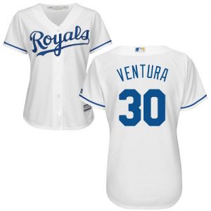 سيف Royals #30 Yordano Ventura White Home Women's Stitched MLB Jersey ... سيف