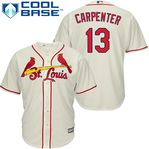 كحل راني Cardinals #13 Matt Carpenter Cream Cool Base Stitched Youth Baseball Jersey كحل راني